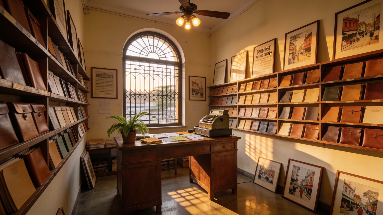 Inside a neighbourhood print shop with paper sample books