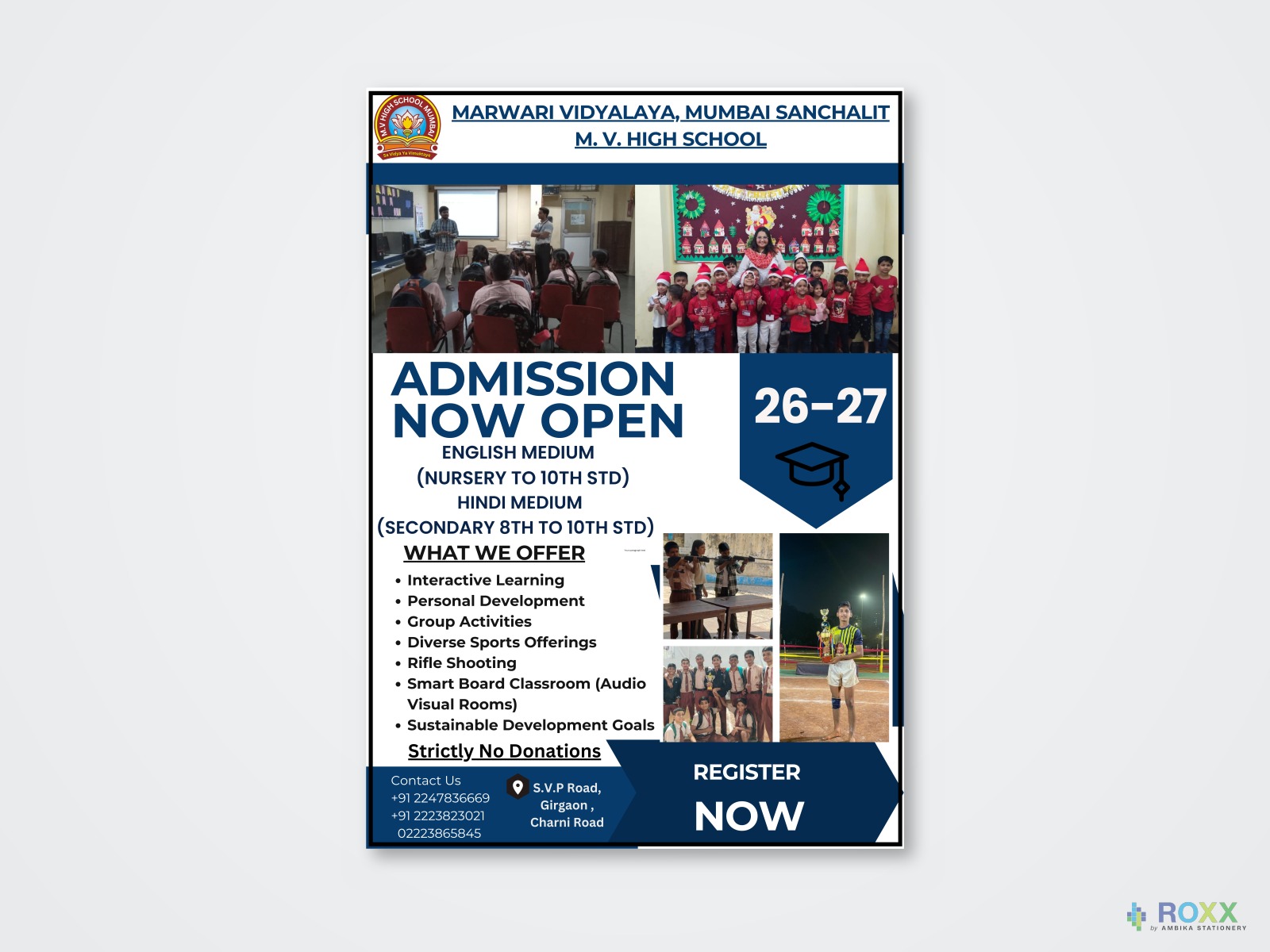 Admission Flyer — M.V. High School