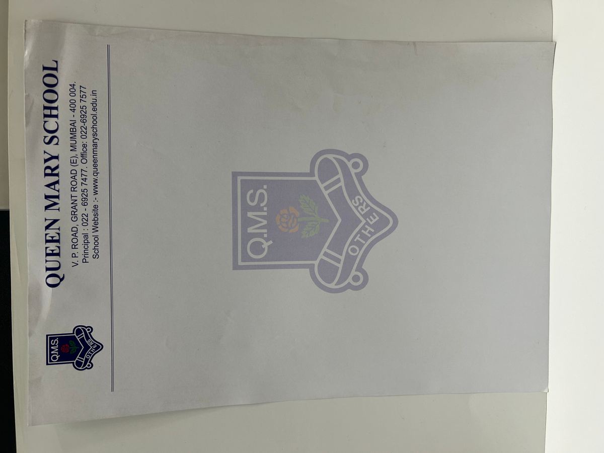School Letterhead — Queen Mary School, Mumbai
