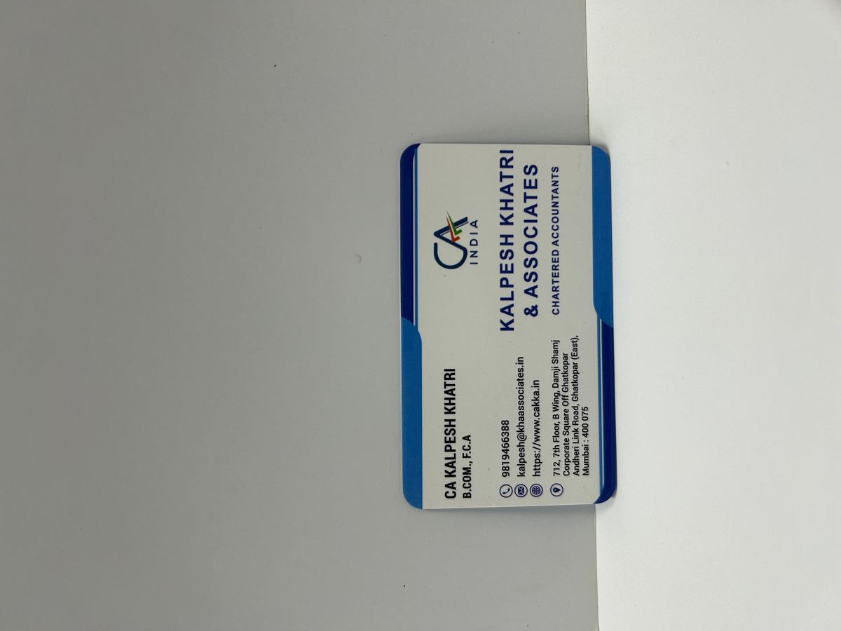 CA Firm Visiting Card — CA Kalpesh Khatri & Associates
